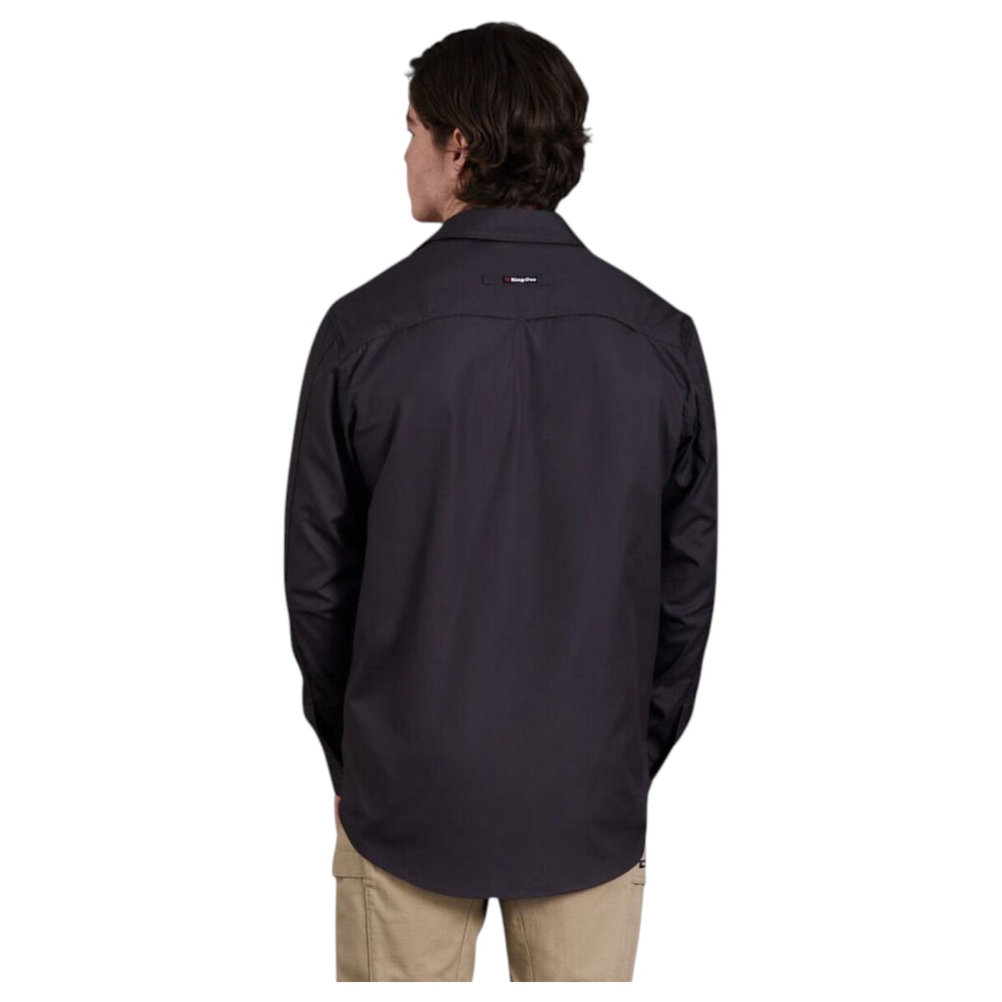Mens KingGee Workcool 2 Lightweight Ripstop Long Sleeve Work Shirt Charcoal