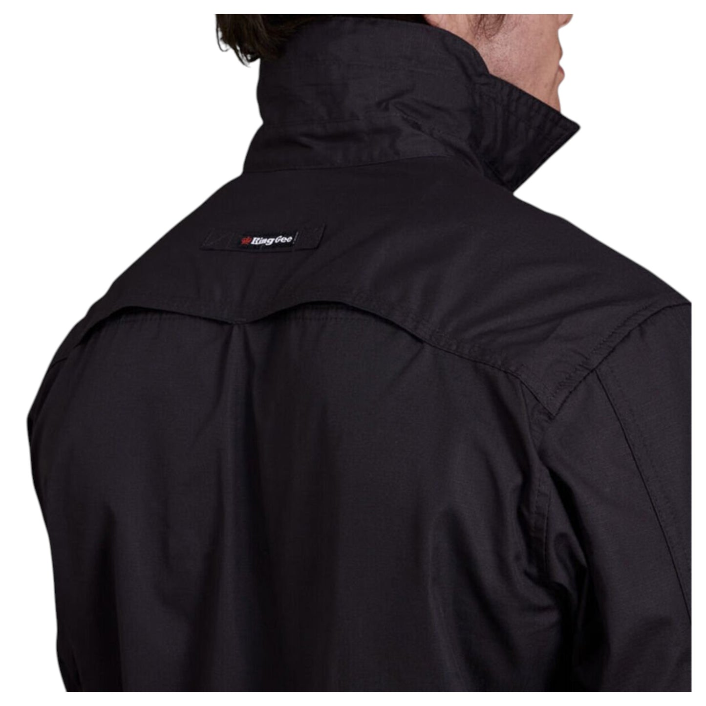 Mens KingGee Workcool 2 Lightweight Ripstop Long Sleeve Work Shirt Charcoal
