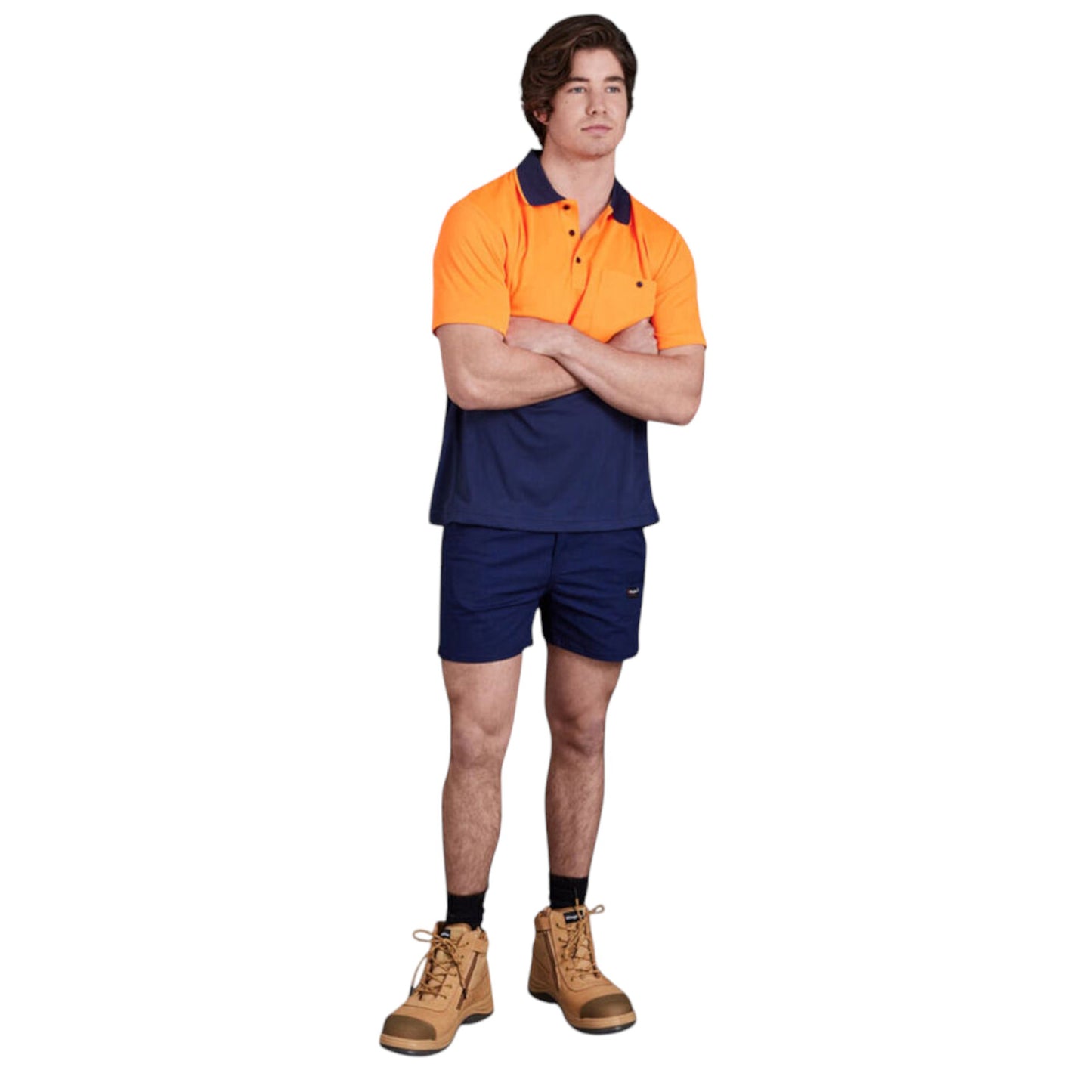 Mens KingGee Workcool Pro Stretch Cuffed Shorts Navy