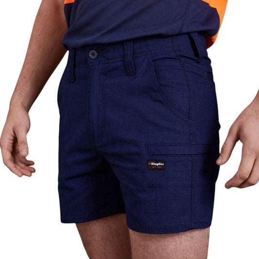 Mens KingGee Workcool Pro Stretch Cuffed Shorts Navy