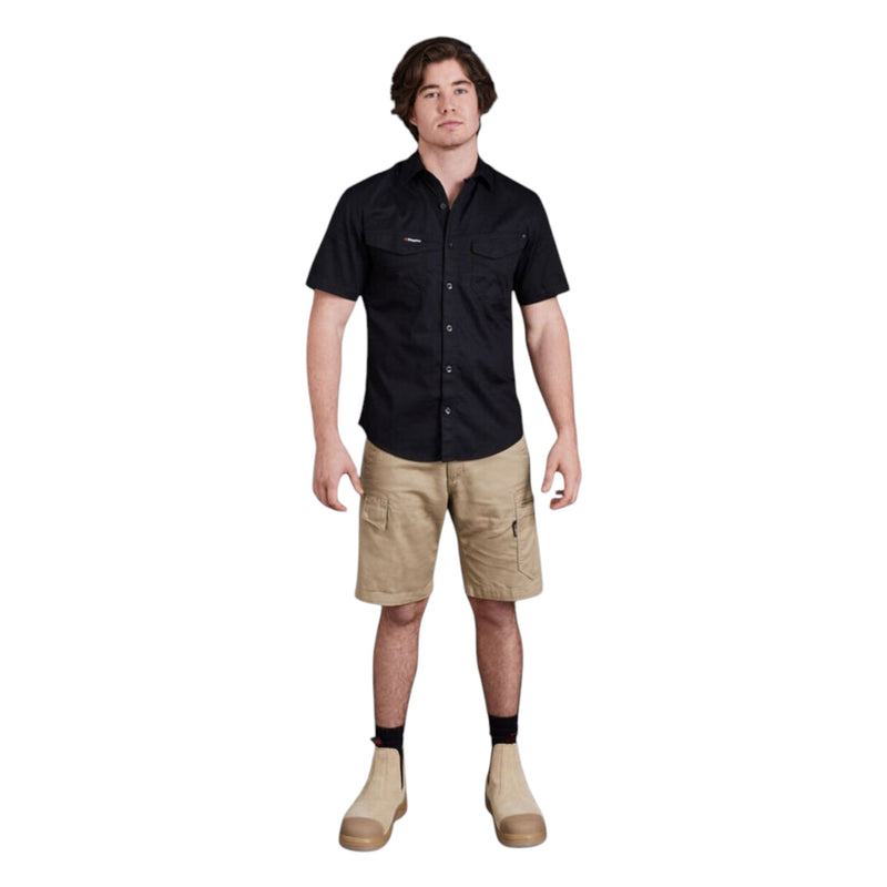 Mens Kinggee Tradies Summer Lightweight Khaki Cargo Work Shorts