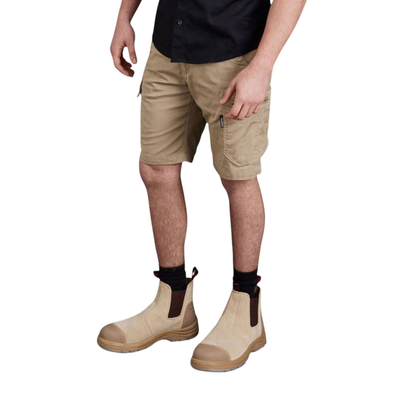 Mens Kinggee Tradies Summer Lightweight Khaki Cargo Work Shorts