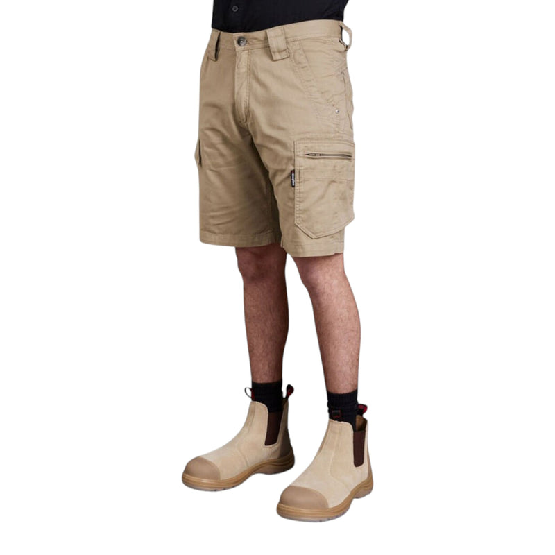 Mens Kinggee Tradies Summer Lightweight Khaki Cargo Work Shorts