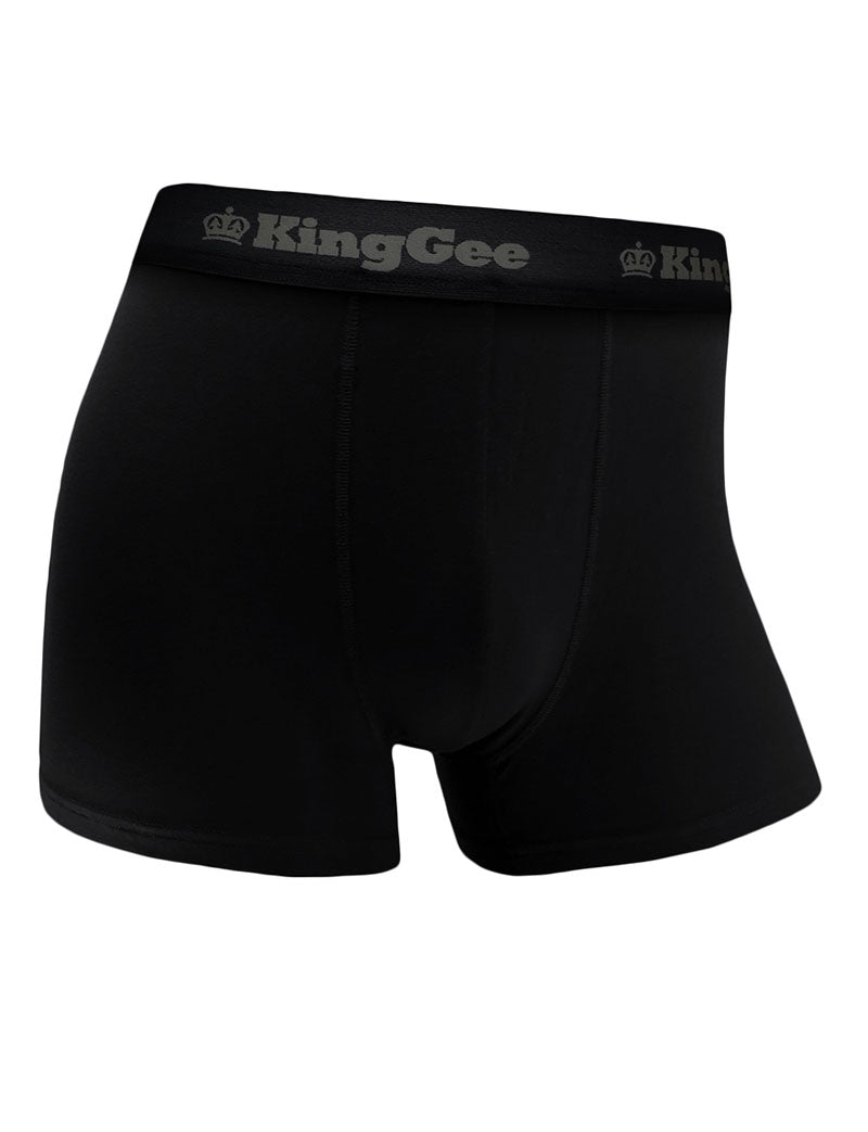 6 x Mens Kinggee Bamboo Trunks Underwear Black K19005