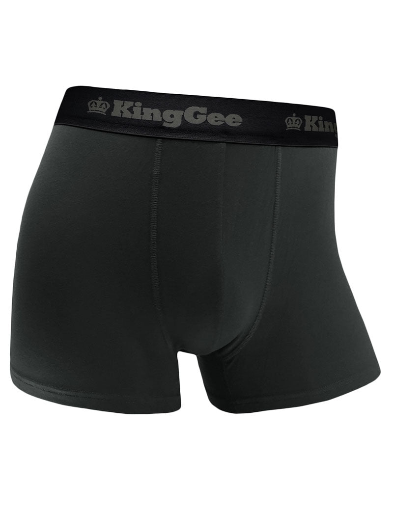 3 Pack Mens KingGee Bamboo Work Trunk - 3 Pack Trunks Underwear Charcoal