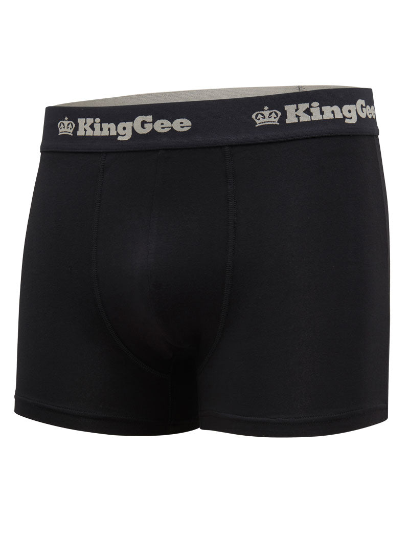 3 Pack Mens KingGee Bamboo Work Trunk - 3 Pack Trunks Underwear Black