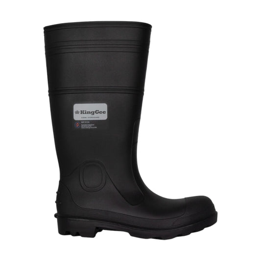 Mens KingGee Hydroguard Safety Gumboot Boots Black