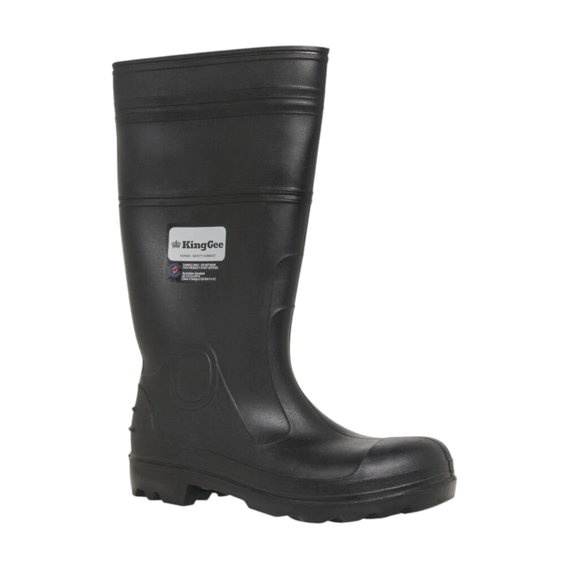 Mens KingGee Hydroguard Safety Gumboot Boots Black