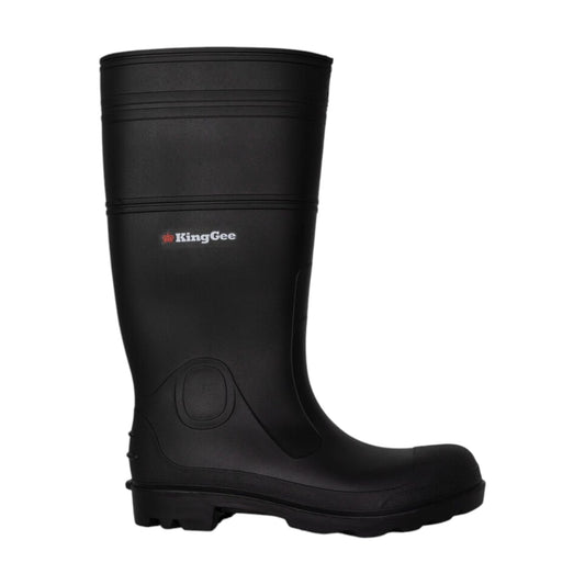 Mens KingGee Sludge Non Safety Gumboot Boots Black