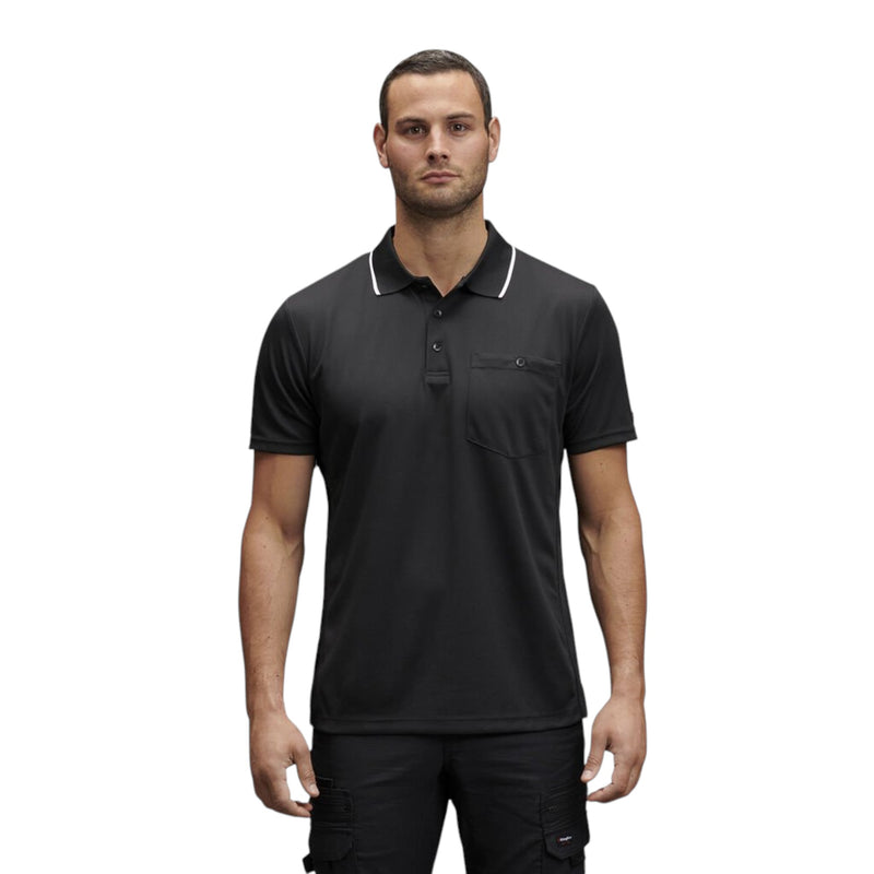 3 x Mens Kinggee Workcool Hyperfreeze Black Short Sleeve Polo Shirt