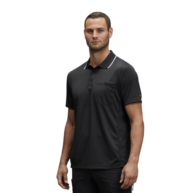 3 x Mens Kinggee Workcool Hyperfreeze Black Short Sleeve Polo Shirt