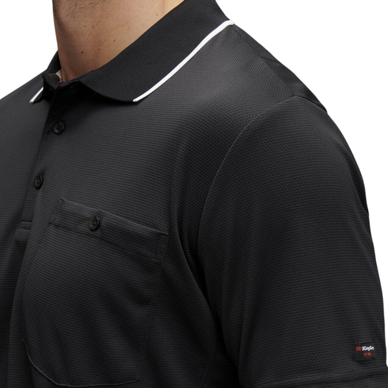 Mens Kinggee Workcool Hyperfreeze Black Short Sleeve Polo Shirt