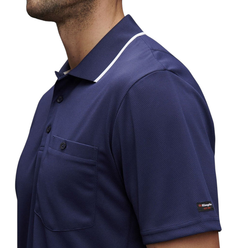 Mens Kinggee Workcool Hyperfreeze Navy Short Sleeve Polo Shirt