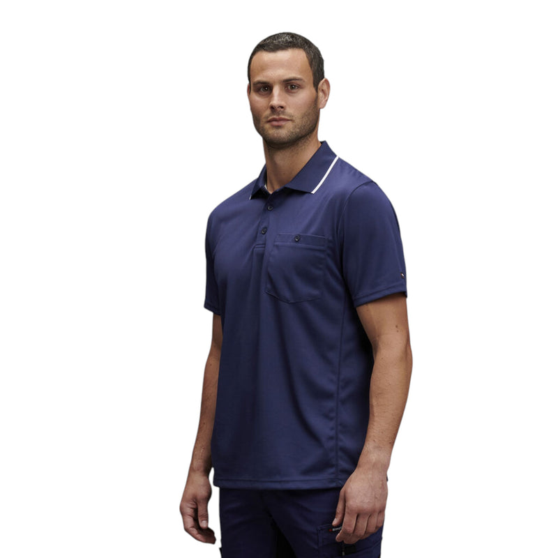 3 x Mens Kinggee Workcool Hyperfreeze Navy Short Sleeve Polo Shirt