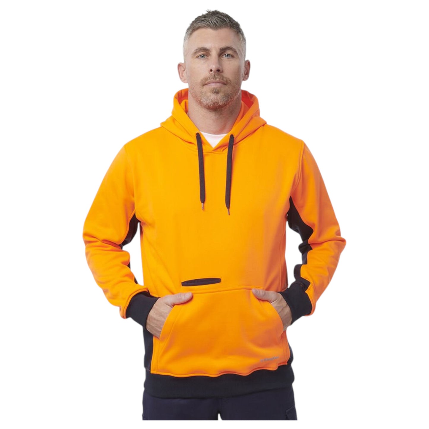 Mens KingGee Originals Hoodie Hooded Hoodie Orange/Navy