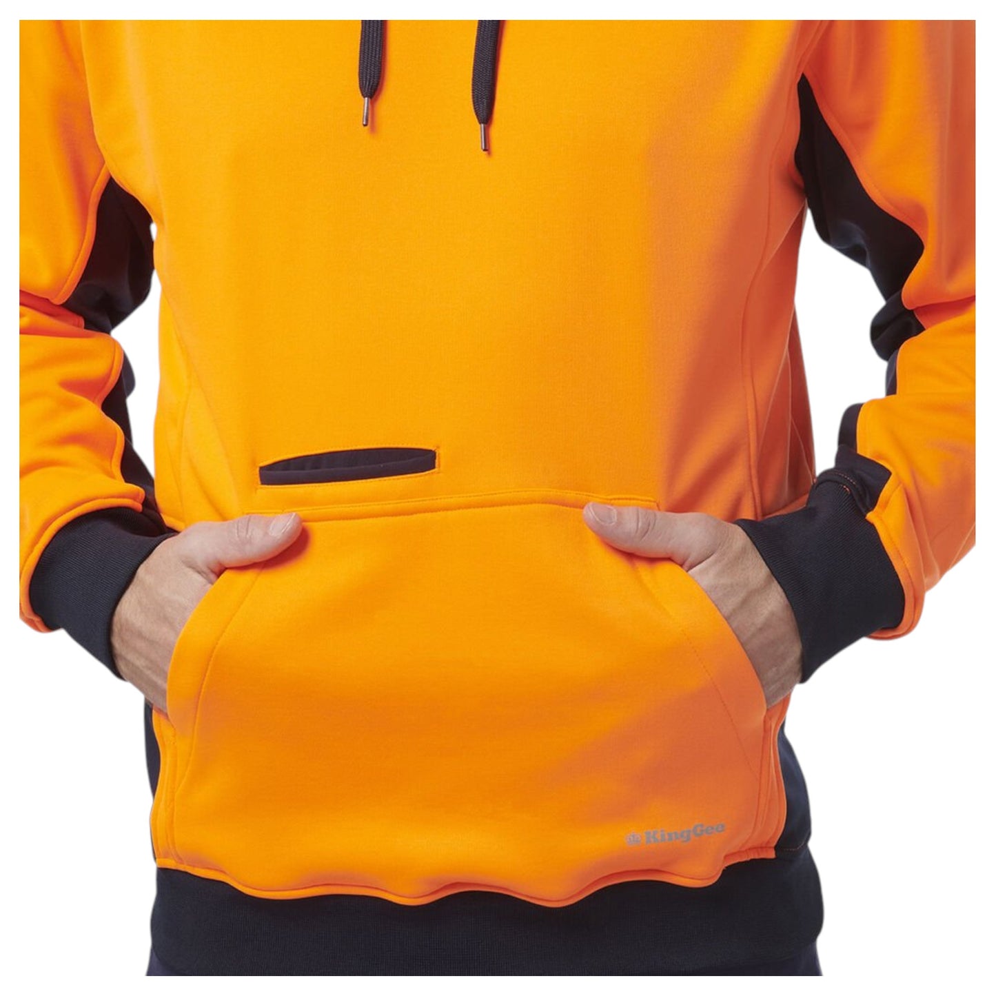 Mens KingGee Originals Hoodie Hooded Hoodie Orange/Navy