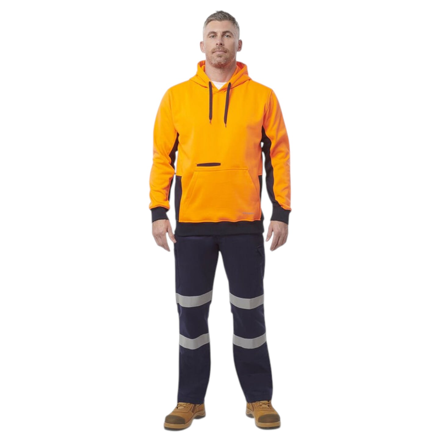 Mens KingGee Originals Hoodie Hooded Hoodie Orange/Navy