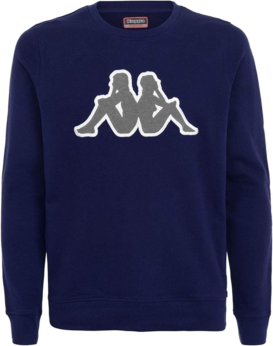 Mens Kappa Tarvit Logo Sweatshirt 922 Pullover Jumper Blue/Grey