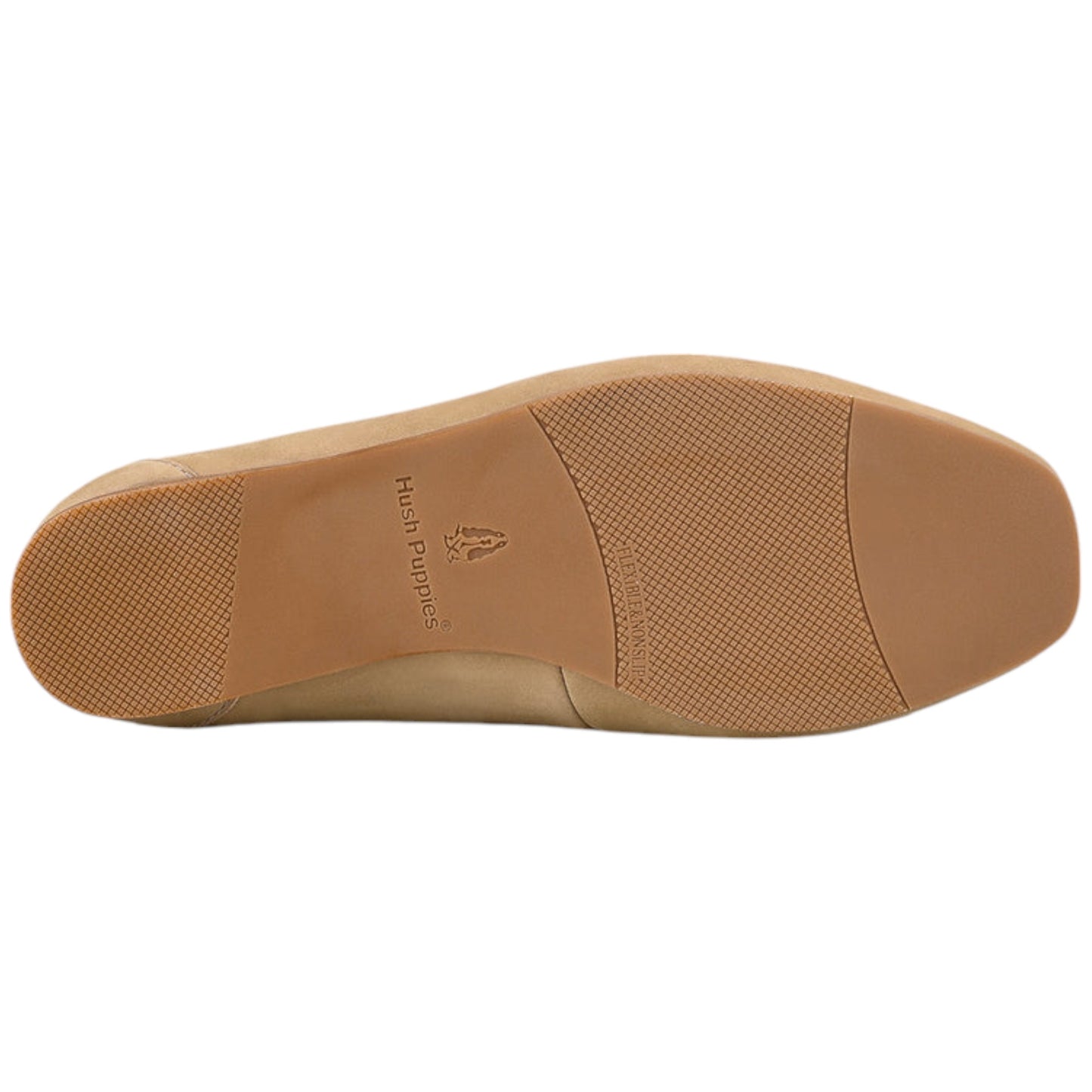 Womens Hush Puppies Keeper Flat Flats Taupe Nubuck