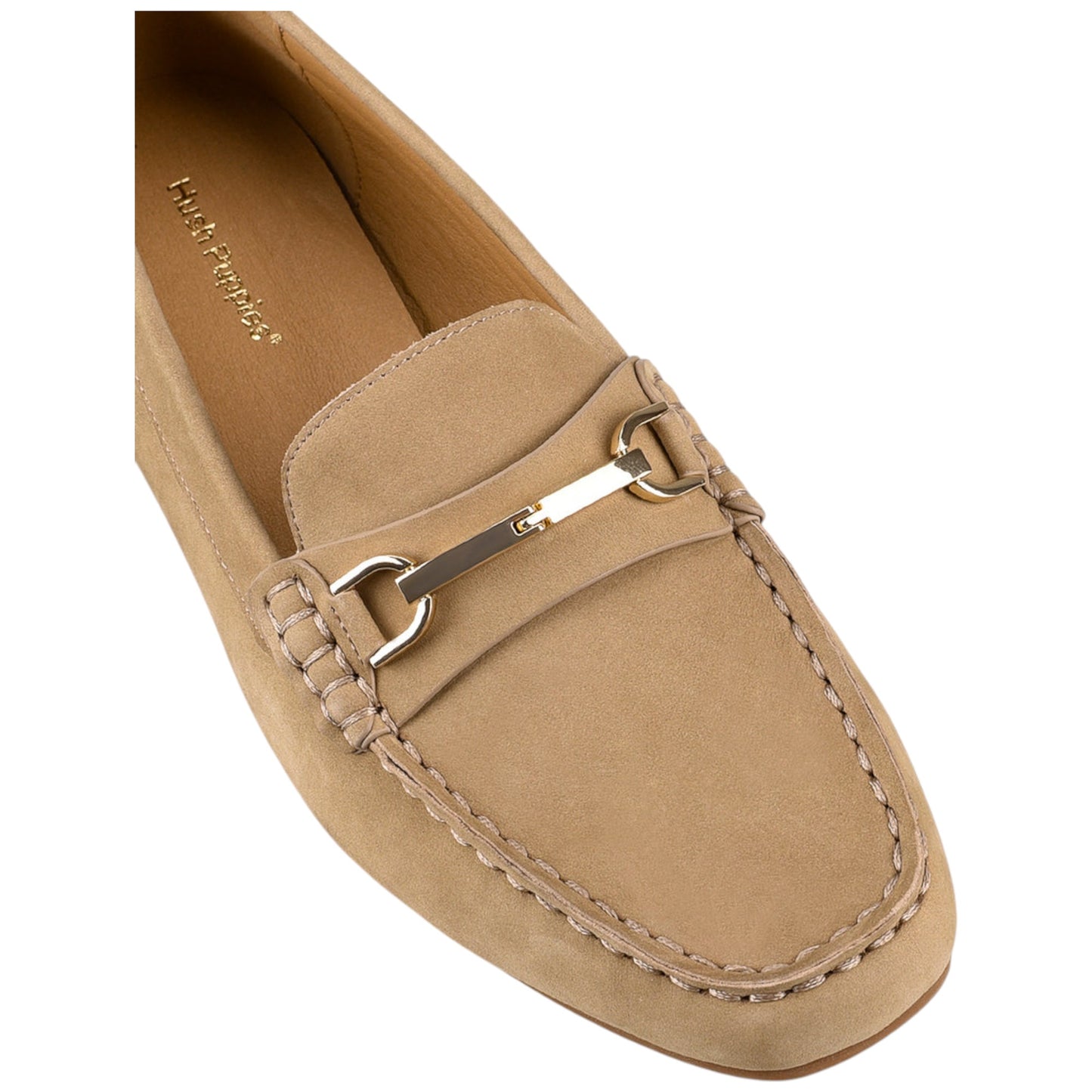 Womens Hush Puppies Keeper Flat Flats Taupe Nubuck