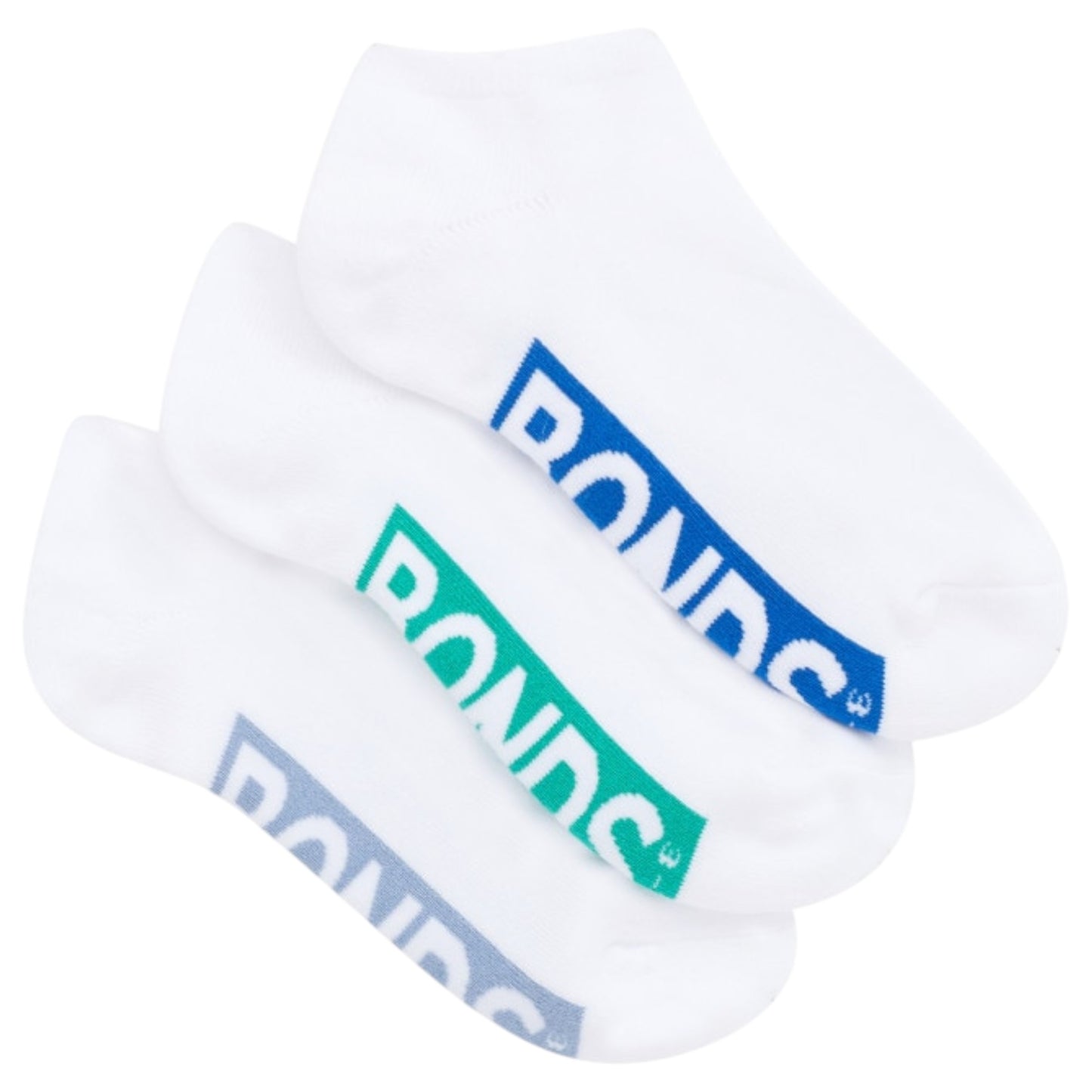 3 Pack Kids Bonds Logo Cushioned Low Cut White