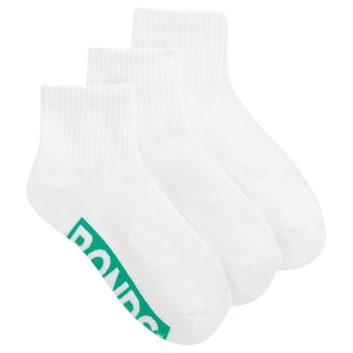 3 Pack Kids Bonds Logo Cushioned Quarter Crew White