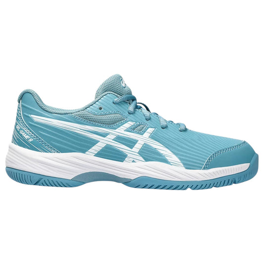 Kids Boys Asics Gel-Game 9 Shoes Gris Blue/White