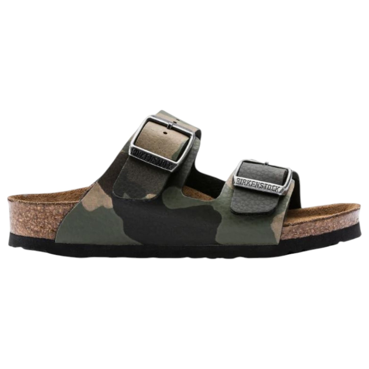 Unisex Kids Birkenstock Arizona Birko-Flor Sandals Camo Khaki