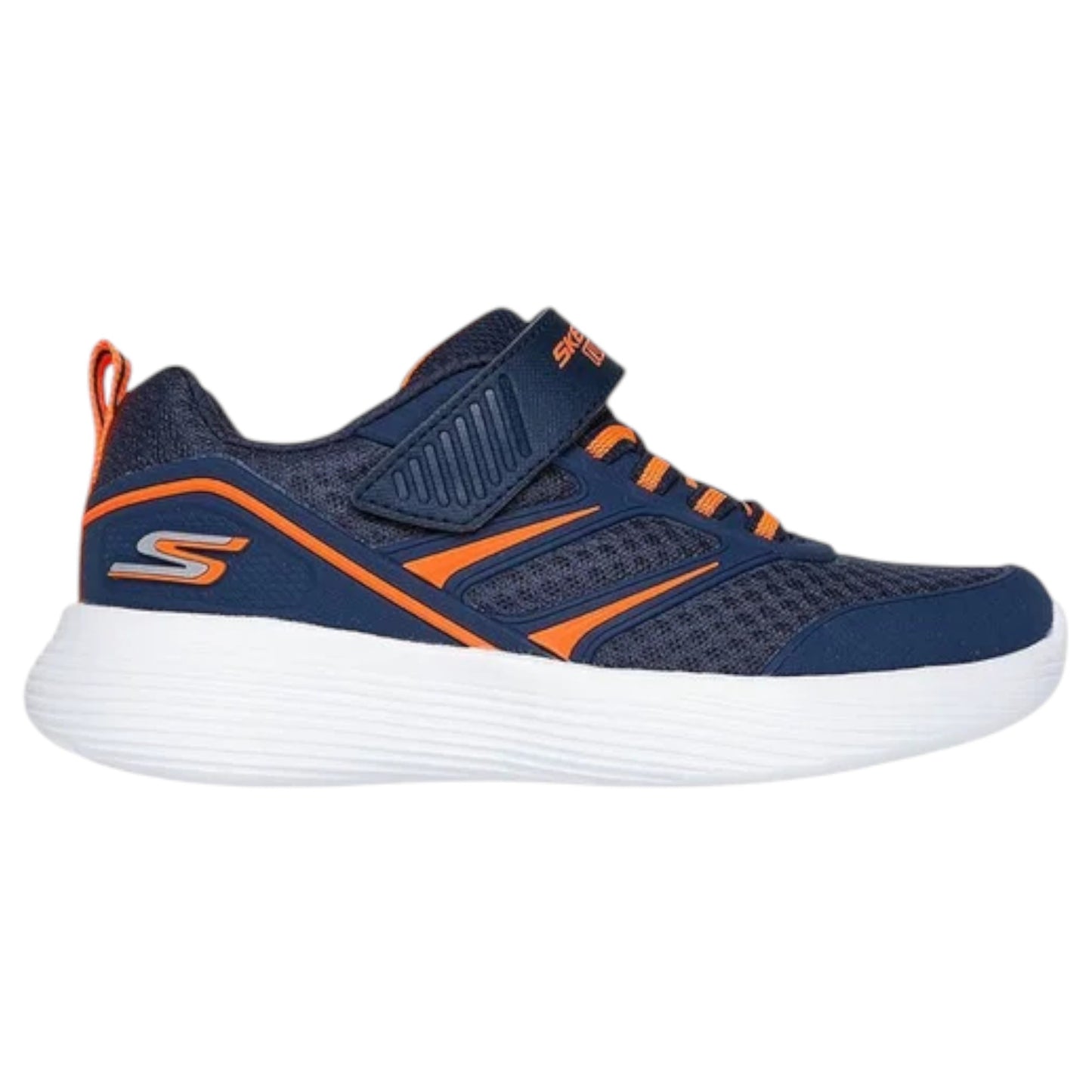 Kids Boys Skechers Go Run 400 V2 - Tuff Stride Athletic Shoes Navy/Orange