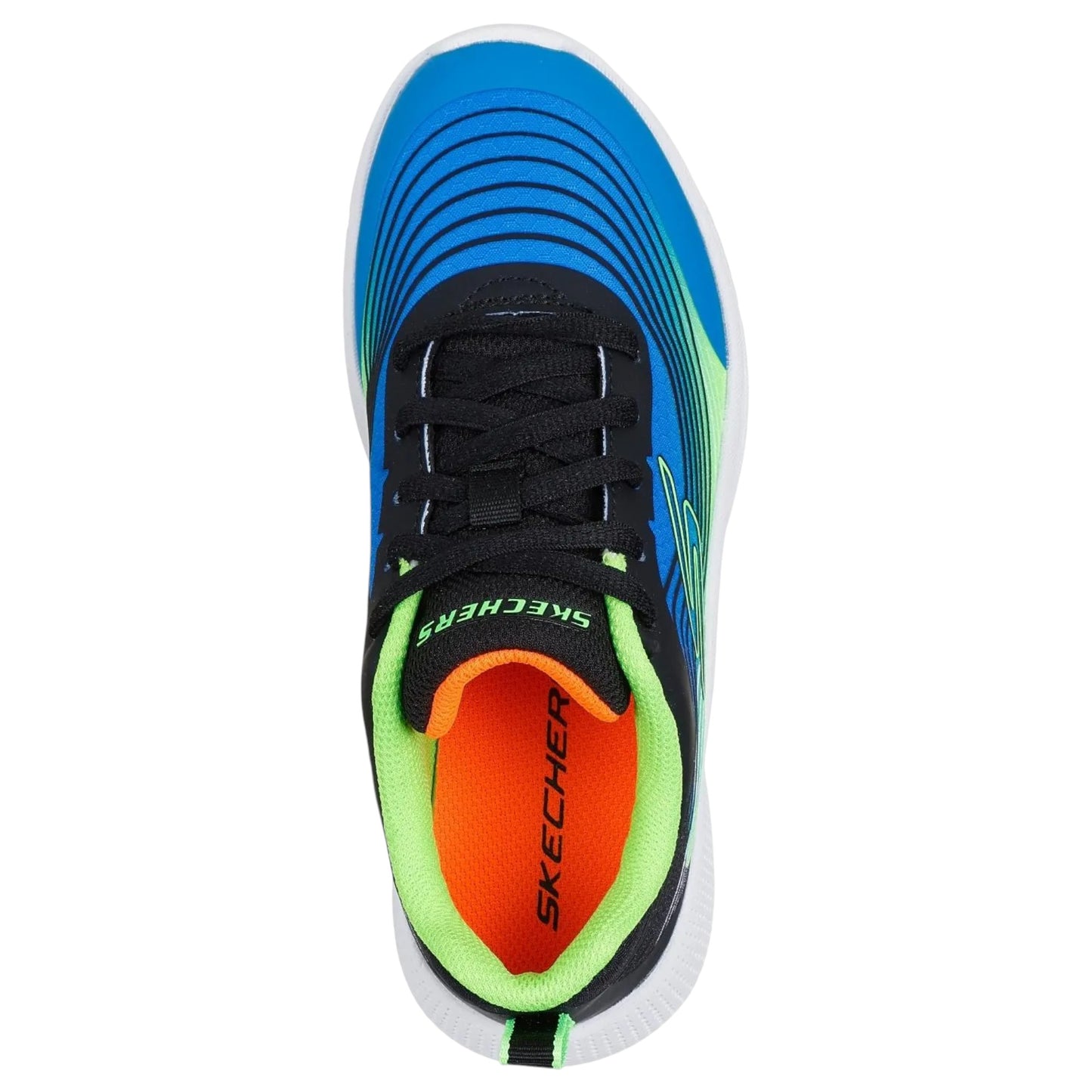 Kids Boys Skechers Microspec Advance Athletic Shoes Blue/Lime