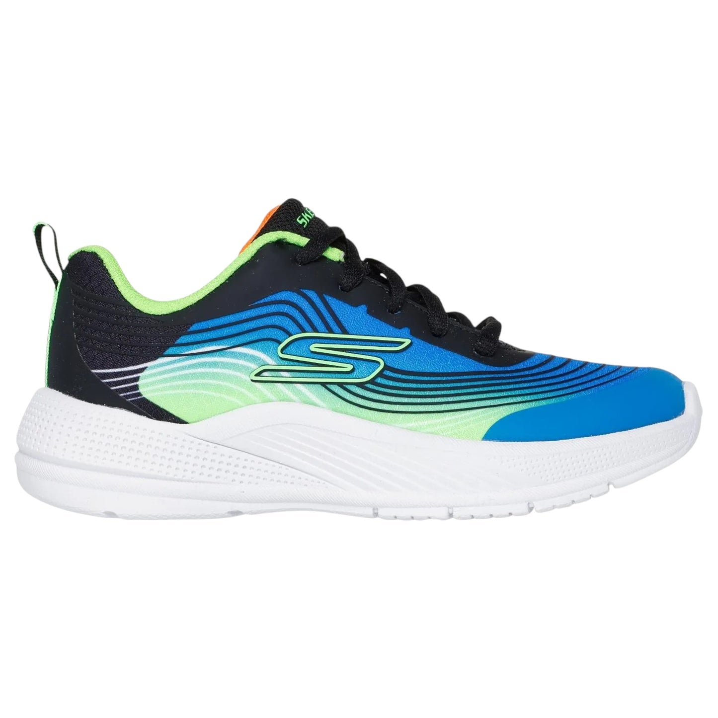 Kids Boys Skechers Microspec Advance Athletic Shoes Blue/Lime