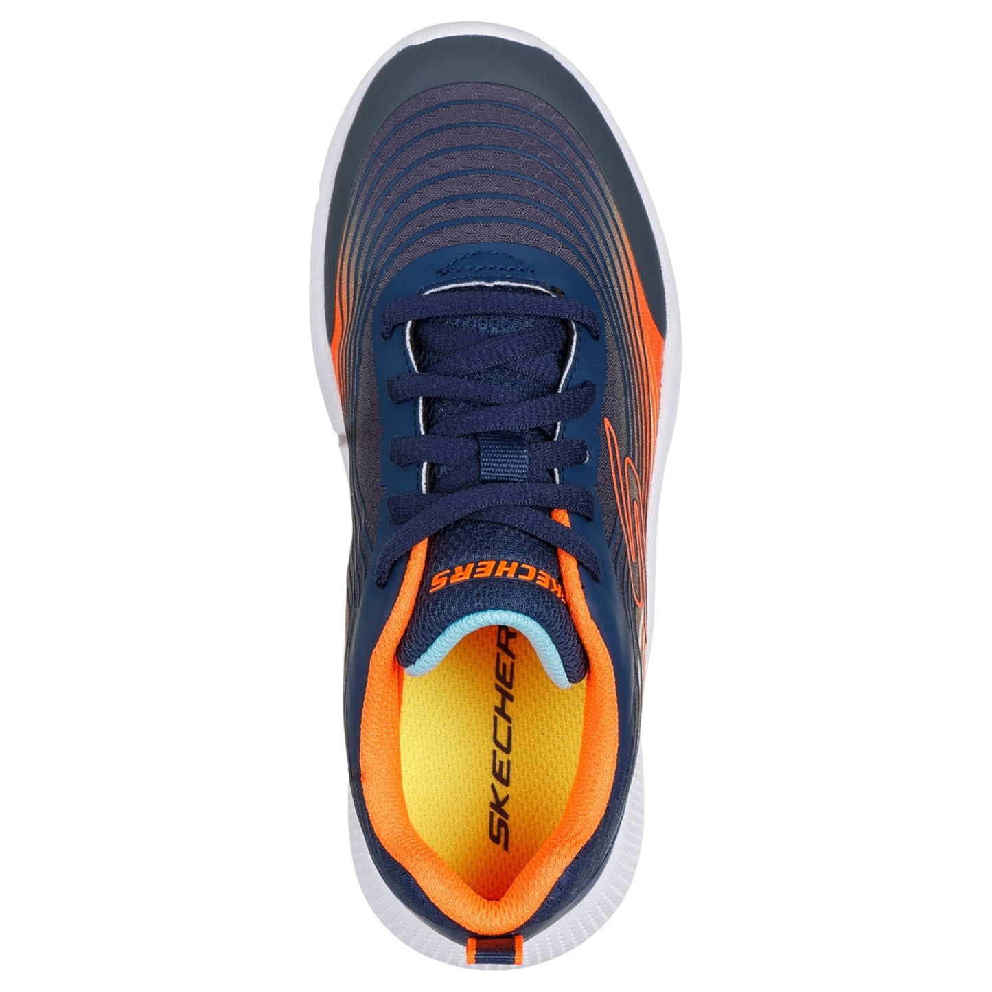 Kids Boys Skechers Microspec Advance Athletic Shoes Navy/Orange