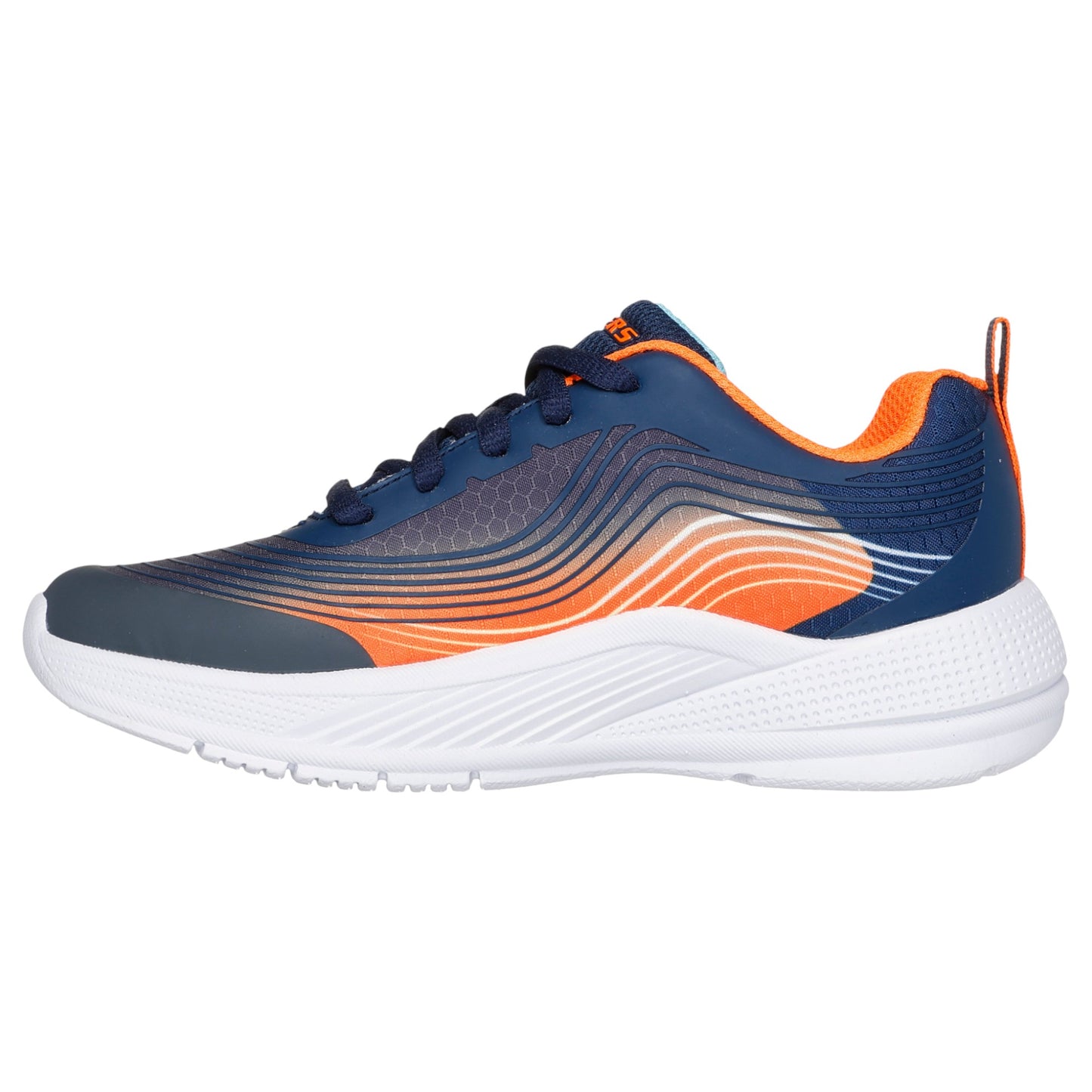 Kids Boys Skechers Microspec Advance Athletic Shoes Navy/Orange