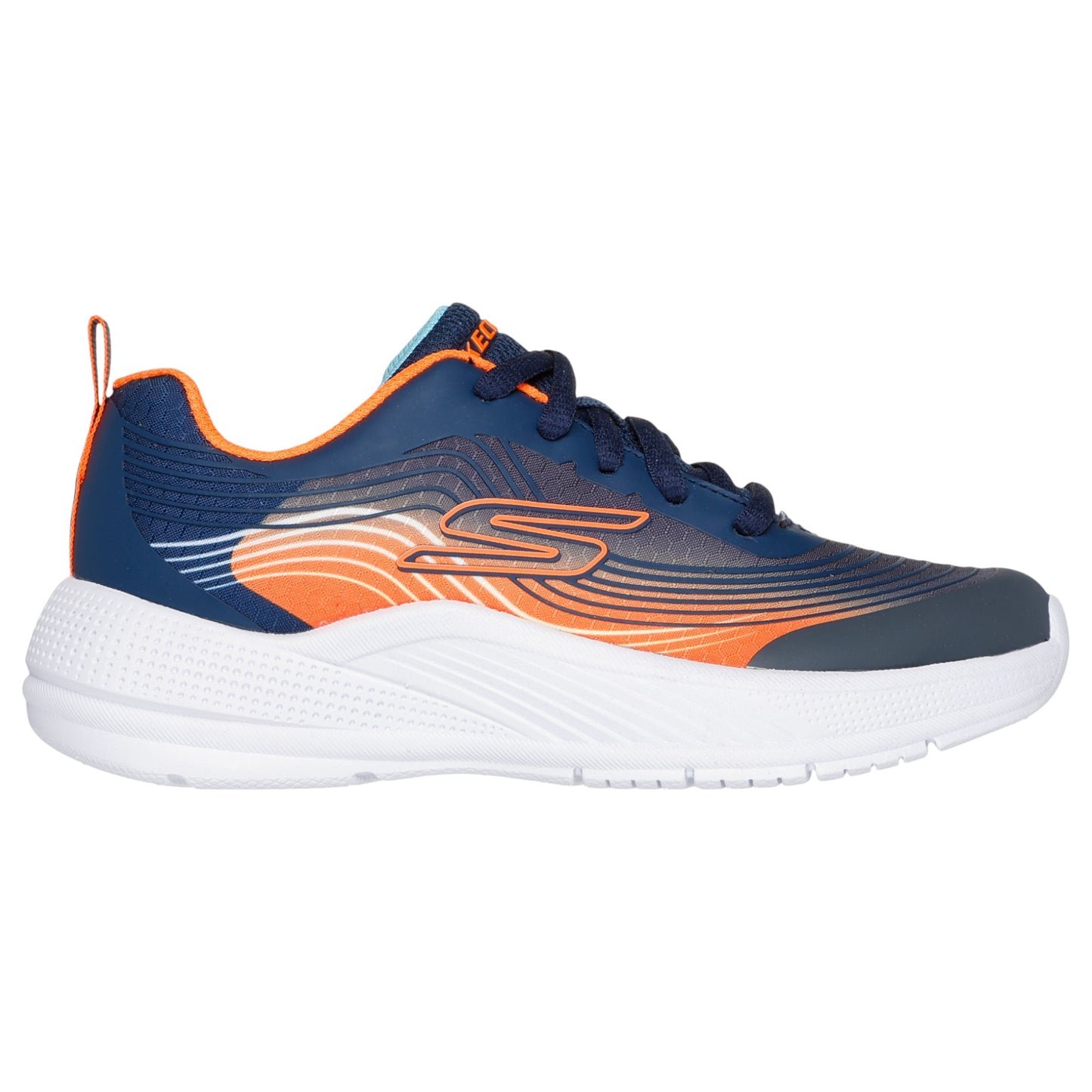Kids Boys Skechers Microspec Advance Athletic Shoes Navy/Orange