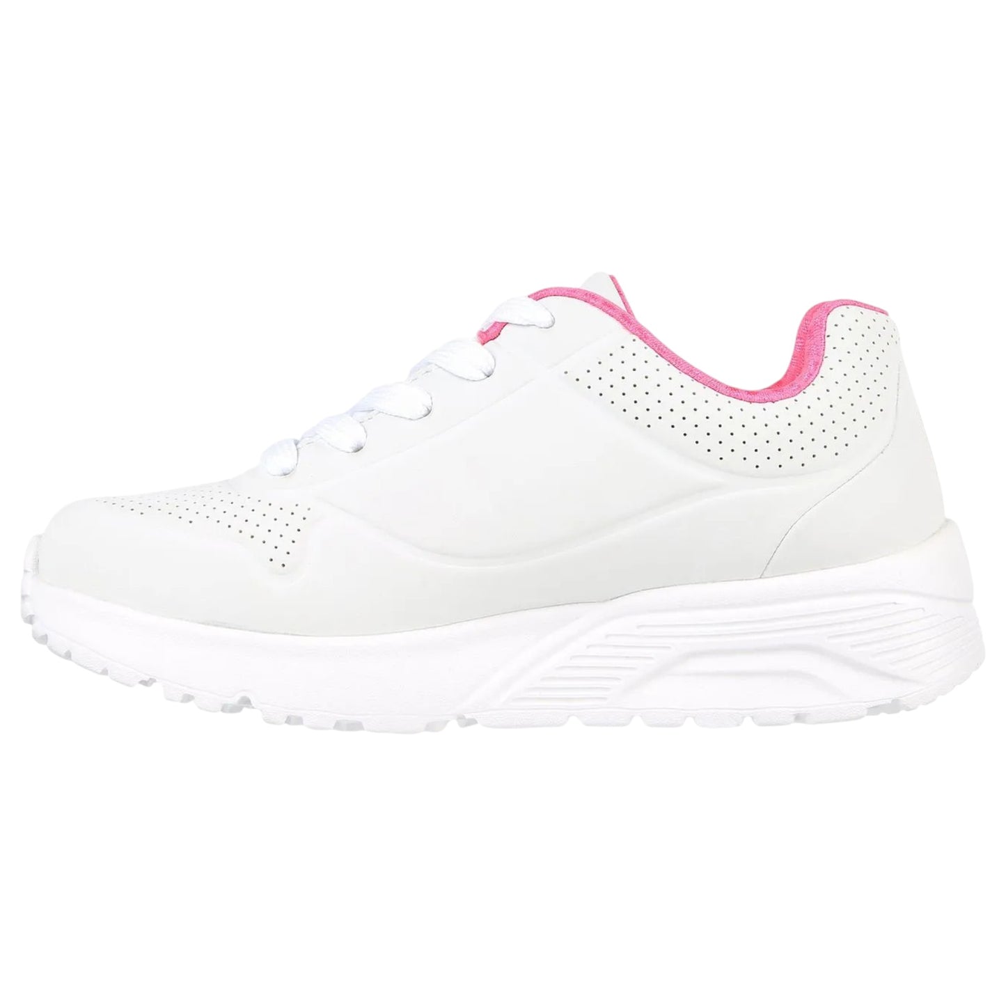 Kids Girls Skechers Uno Lite - In My Zone Athletic Shoes White/Hot Pink