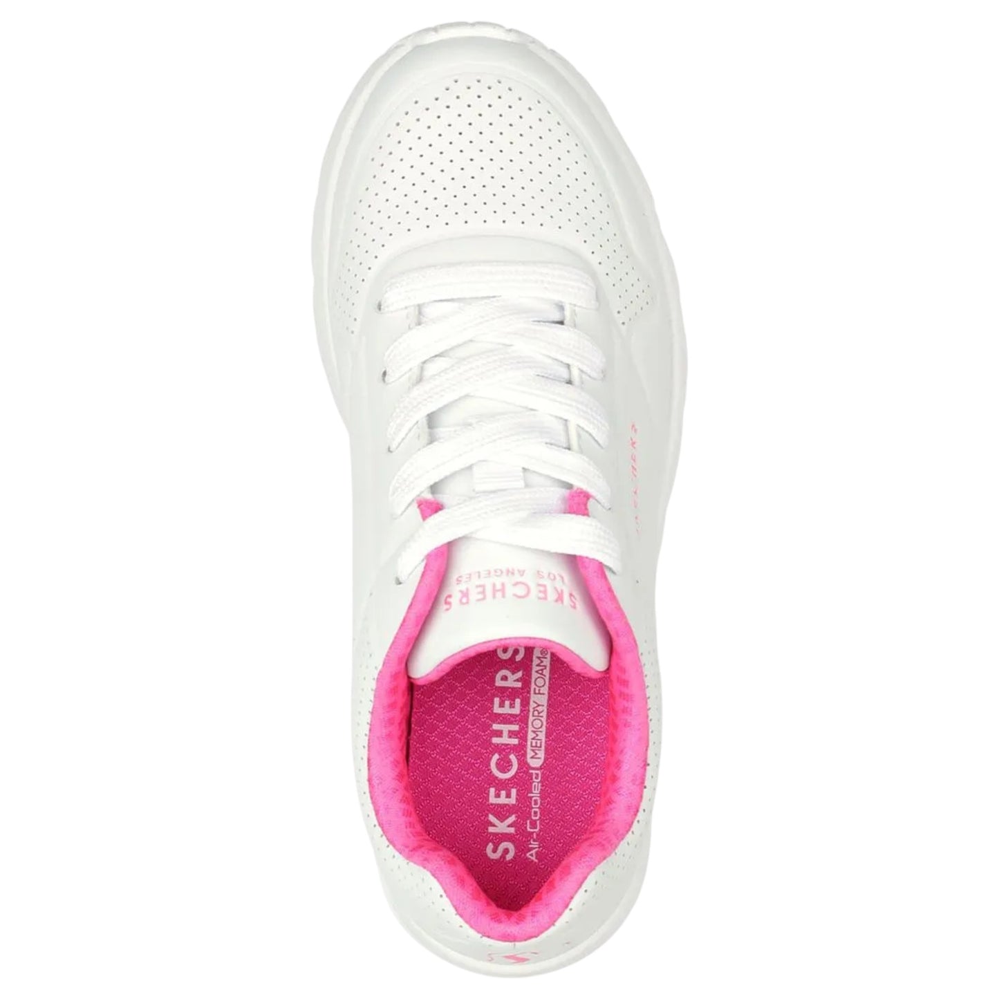 Kids Girls Skechers Uno Lite - In My Zone Athletic Shoes White/Hot Pink