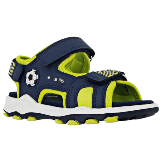 Kids Boys Lightning Bolt Dax Sandals Navy/ Lime