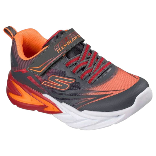 Kids Boys Skechers S-Lights: Flex-Glow Ultra Shoes Charcoal/Red