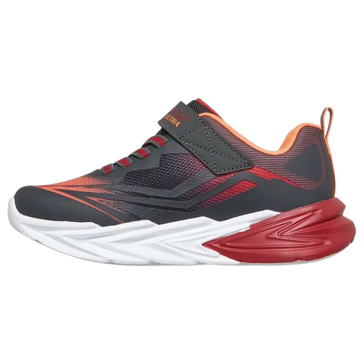 Kids Boys Skechers S-Lights: Flex-Glow Ultra Shoes Charcoal/Red