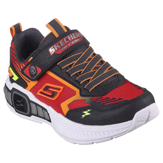 Kids Boys Skechers S-Lights: Light Storm 3.0 Shoes Black Red