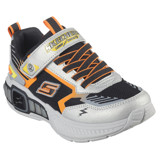Kids Boys Skechers S-Lights: Light Storm 3.0 Shoes Silver Black