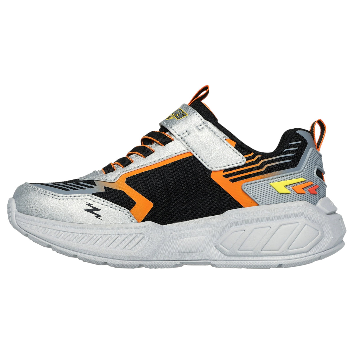 Kids Boys Skechers S-Lights: Light Storm 3.0 Shoes Silver Black