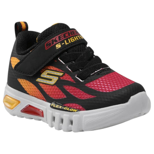 Infant Boys Skechers Flex Glow - Dezlom Shoes Black/Red