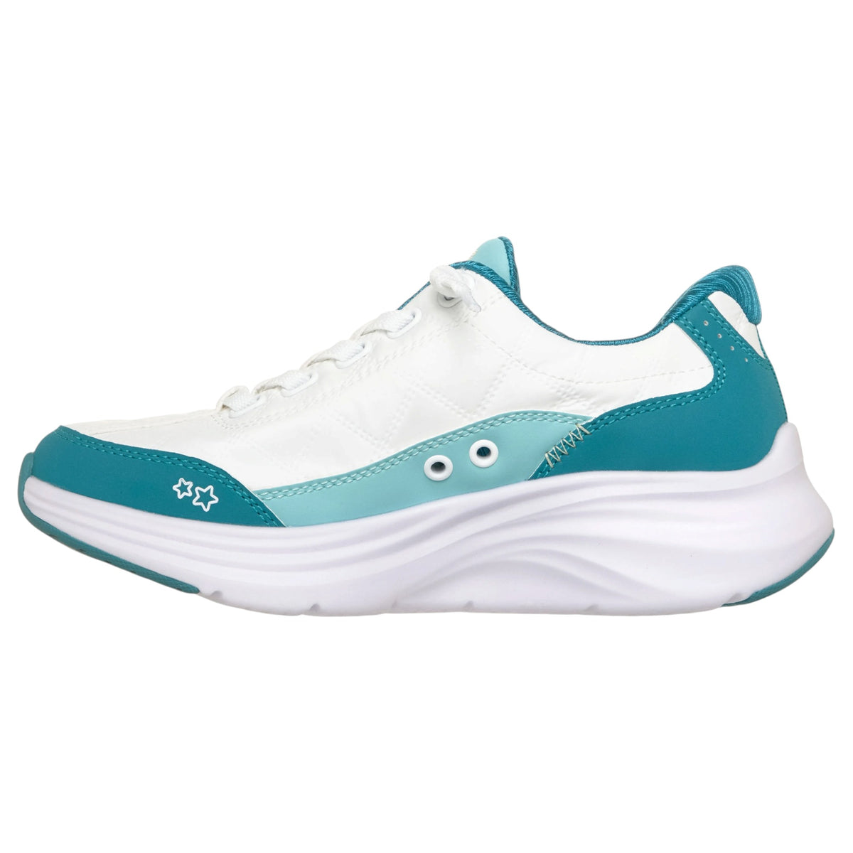 Kids Girls Skechers Slip-Ins: Contour Foam - Cozy Fit Shoes White/Turquoise
