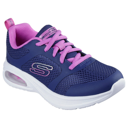 Kids Girls Skechers Microspec Max Advance - Unstoppable Wonder Shoes Navy/Purple