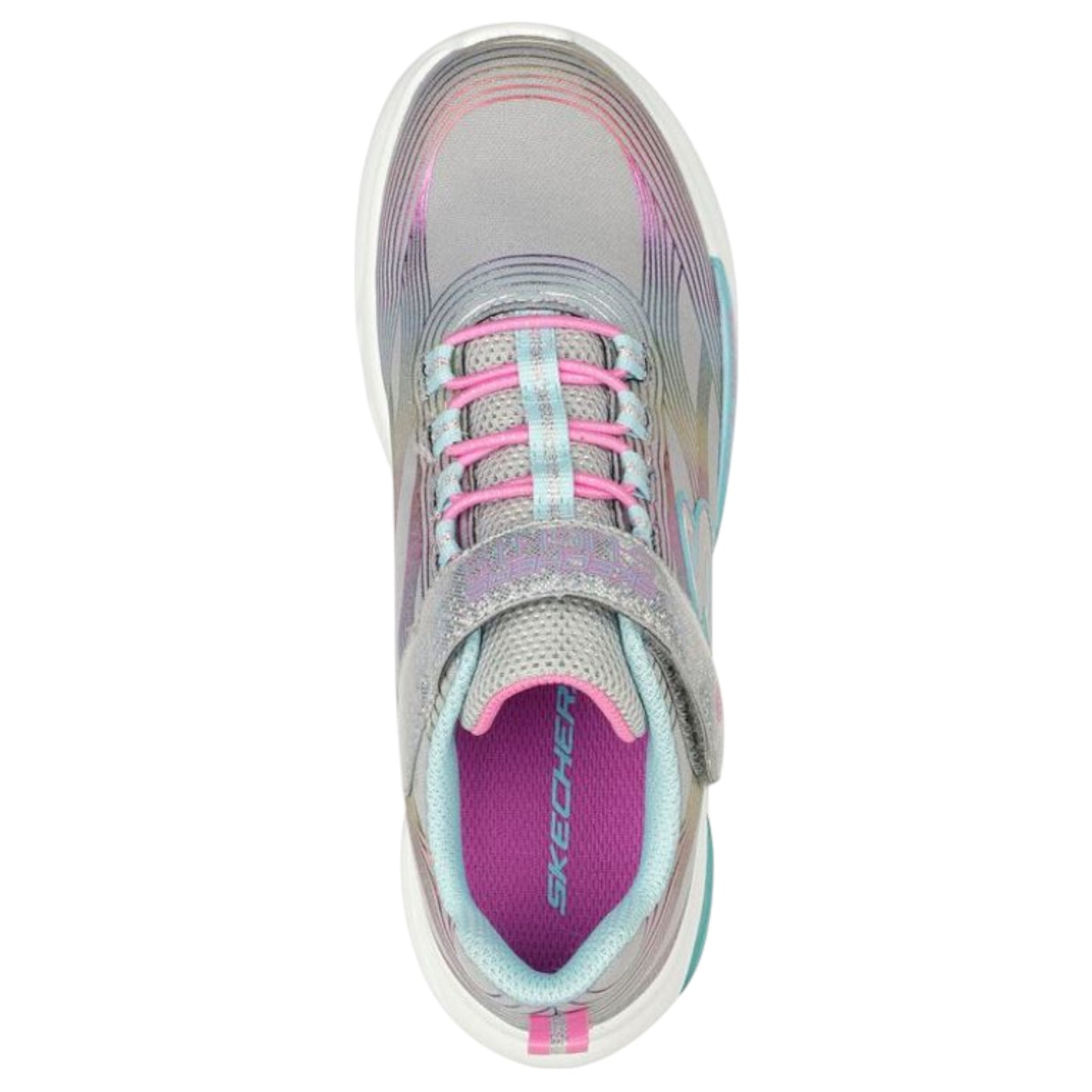 Kids Girls Skechers Glow - Brites Shoes Grey / Multi
