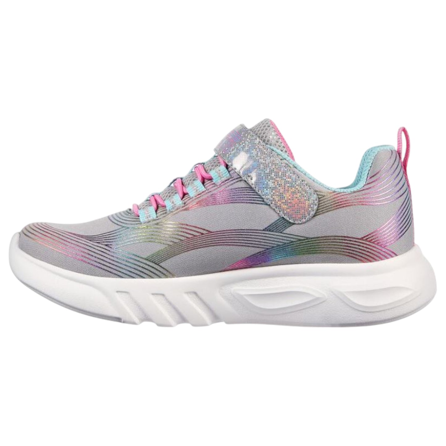 Kids Girls Skechers Glow - Brites Shoes Grey / Multi