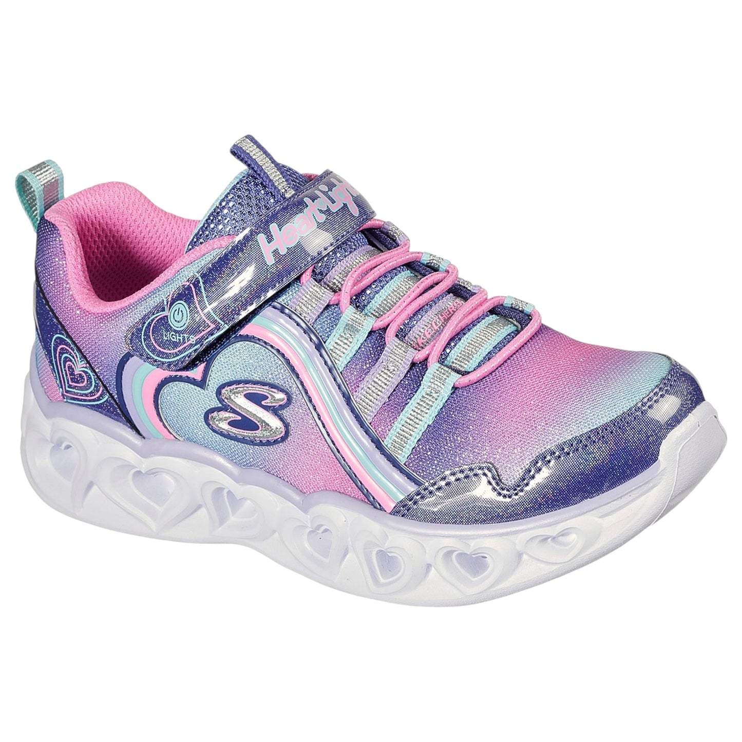 Kids Girls Skechers Heart Lights Rainbow Lux Shoes Multi