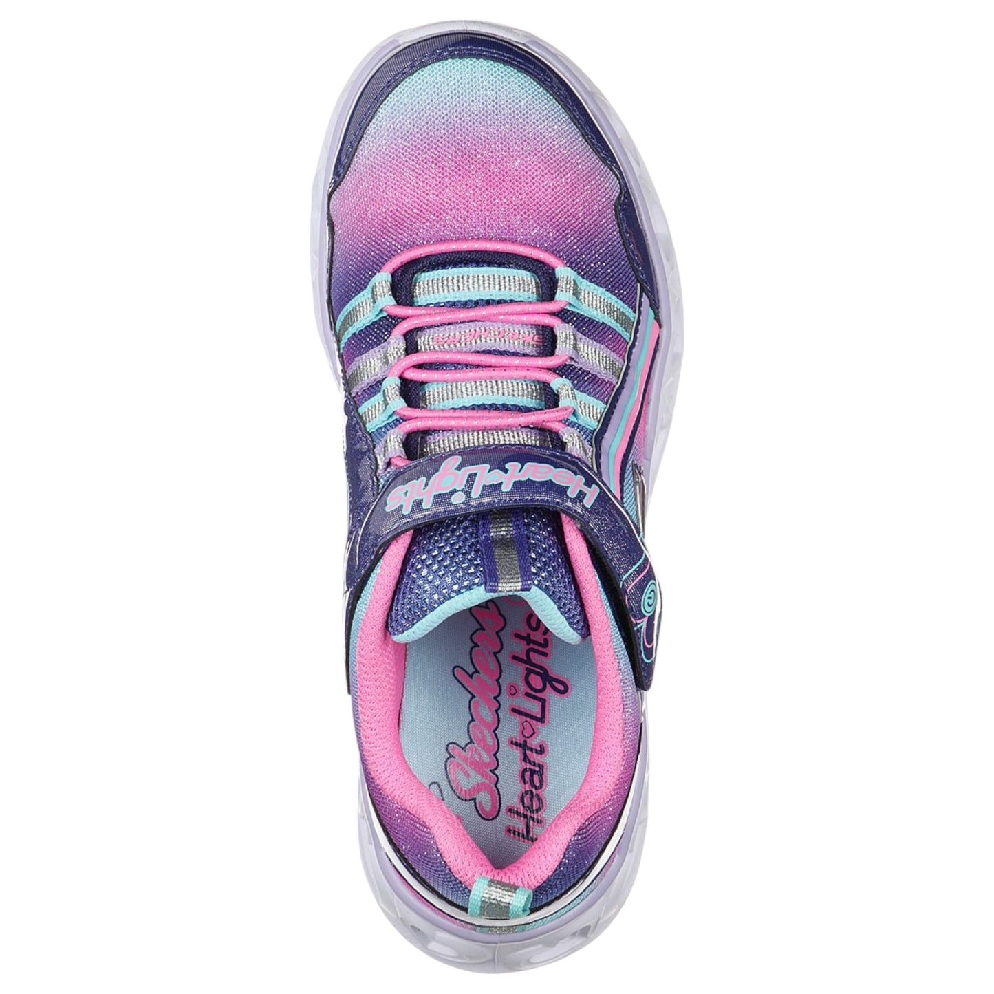 Kids Girls Skechers Heart Lights Rainbow Lux Shoes Multi