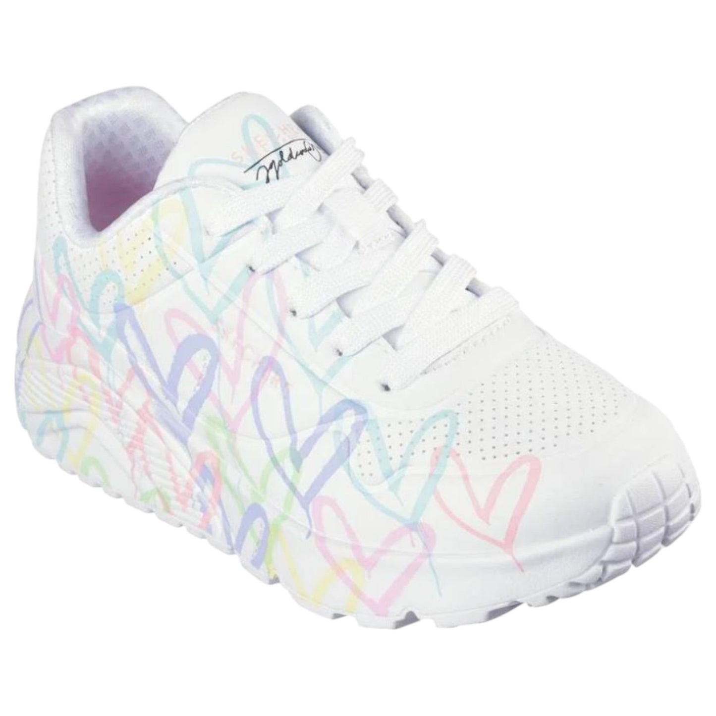 Kids Girls Skechers JGoldcrown: Uno Lite Shoes White